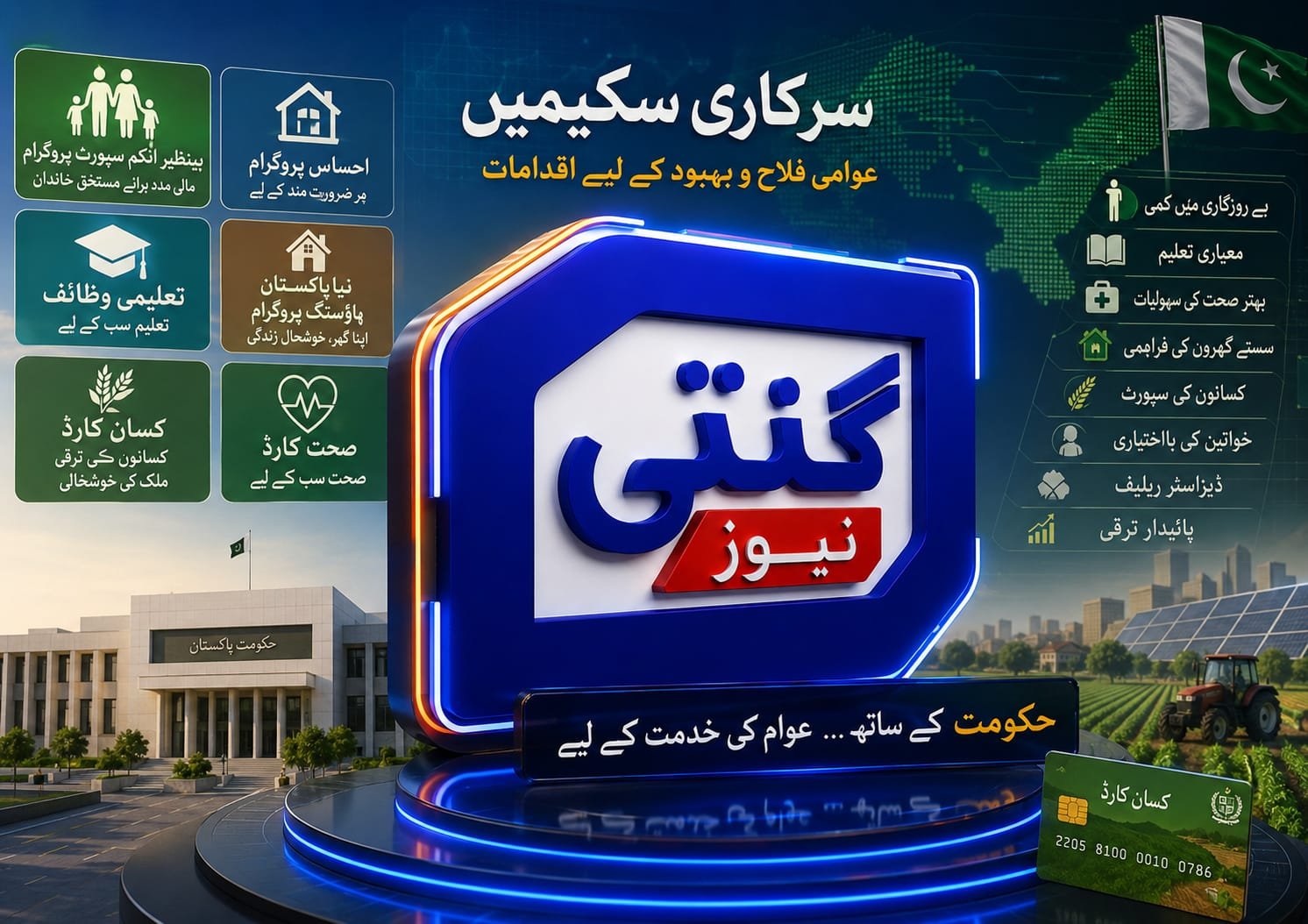 سرکاری اسکیمیں اورعوامی پروگرامز حکومت کی جانب سے عوام کی سہولت، معاشی بہتری